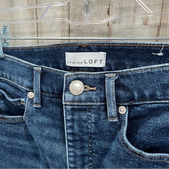 Loft High Waist Ankle Skynny Jeans Womens Skinny Size 2/26 Dark Wash - Picture 3 of 9
